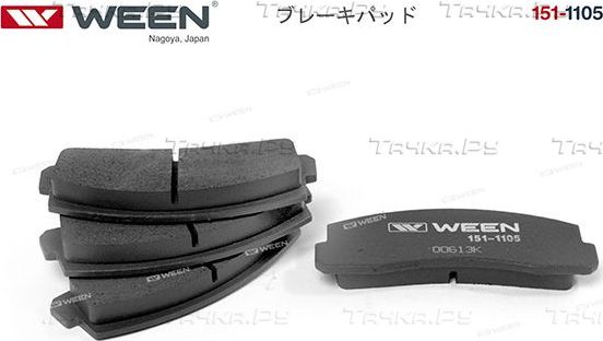 Тормозные колодки WEEN передние для ВАЗ Нива, 4x4 1976-2026. Артикул 151-1105