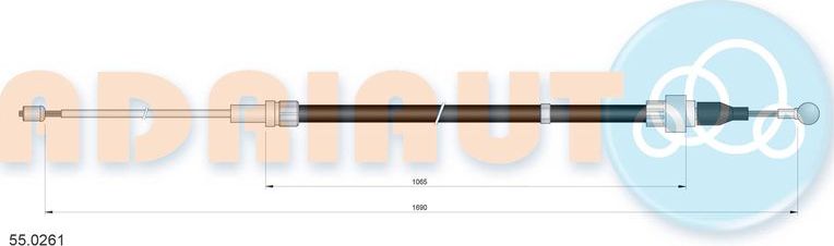 Трос ручника (тросик ручного тормоза) Adriauto. Артикул 55.0261