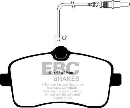 Тормозные колодки EBC Brakes передние для Peugeot 407 2004-2011. Артикул DP21549