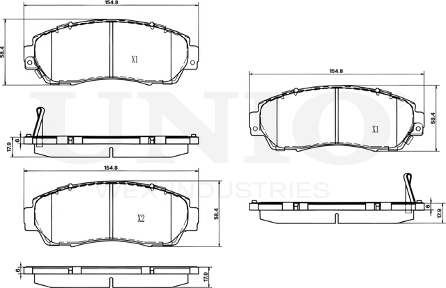 Колодки тормозные дисковые, комплект (Unio). Артикул BRP-20269