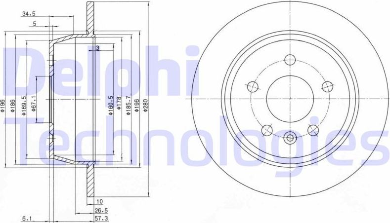 Тормозной диск Delphi. Артикул BG3241