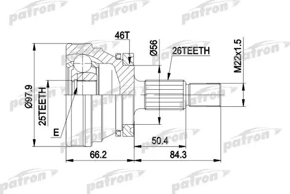 Шрус наружный (граната) Patron. Артикул PCV1169