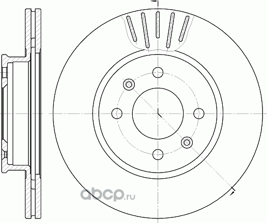 Диск тормозной вентилируемый (G-Brake). Артикул GR02842