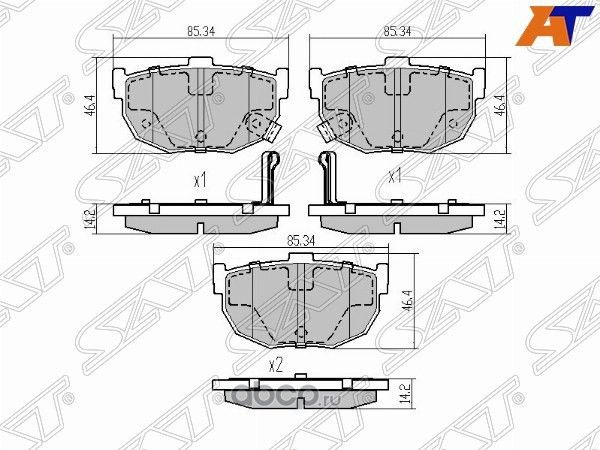 Колодки тормозные RR KIA CERATO 04- (SAT). Артикул ST583022FA10