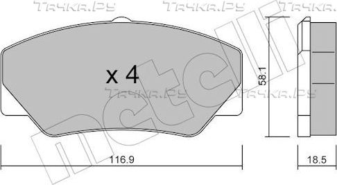 Тормозные колодки Metelli передние для Ford Transit IV 1985-1992. Артикул 22-0056-0