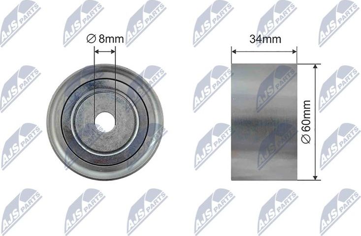 Направляющий (ведущий) ролик ремня ГРМ NTY (Металл). Артикул RNK-SU-018