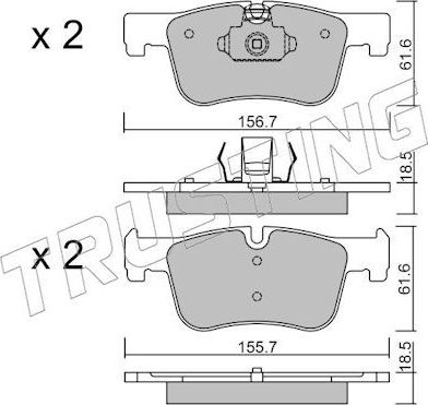 Тормозные колодки Trusting для BMW 4 F32/F33/F36 2013-2026. Артикул 976.0