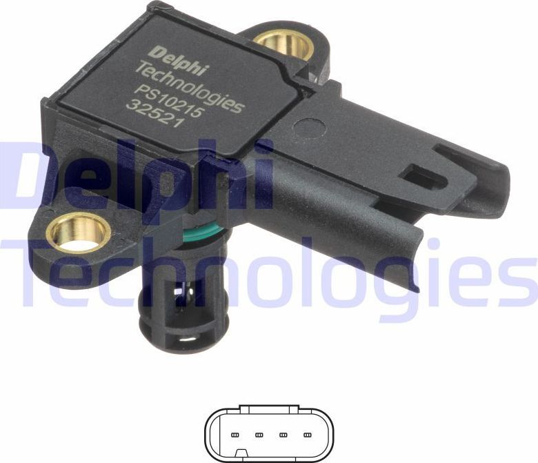 Датчик абсолютного давления (ДАД, MAP) Delphi. Артикул PS10215