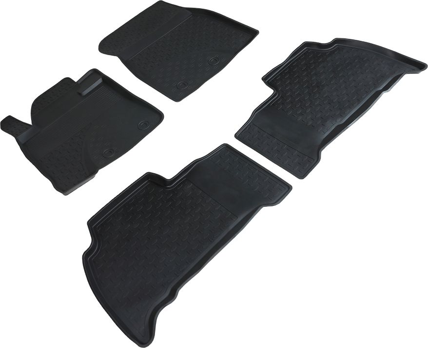 Коврики резиновые Seintex с высоким бортиком для салона Toyota Land Cruiser 200 2007-2021. Артикул 01363