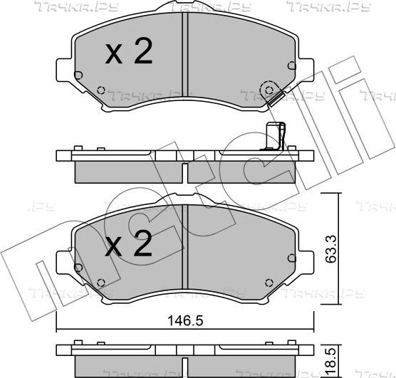 Тормозные колодки Metelli передние для Fiat Freemont 2011-2012. Артикул 22-0862-1