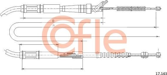 Трос ручника (тросик ручного тормоза) Cofle. Артикул 92.17.143