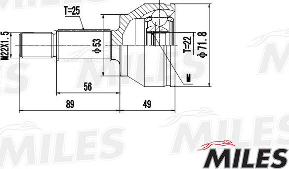 Шрус наружный (граната) Miles. Артикул GA20102