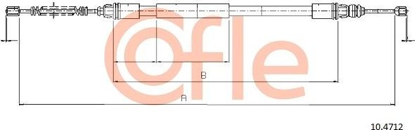Трос ручника (тросик ручного тормоза) Cofle. Артикул 92.10.4712