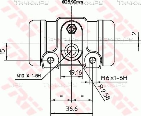 Тормозной цилиндр TRW (Чугун) задний для Peugeot Boxer II (230) 1994-2002. Артикул BWN240