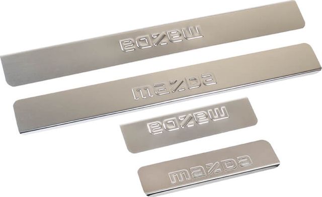 Накладки Ладья на внутренние пороги (штамп) для Mazda CX-7 2011-2013. Артикул 014.14.281