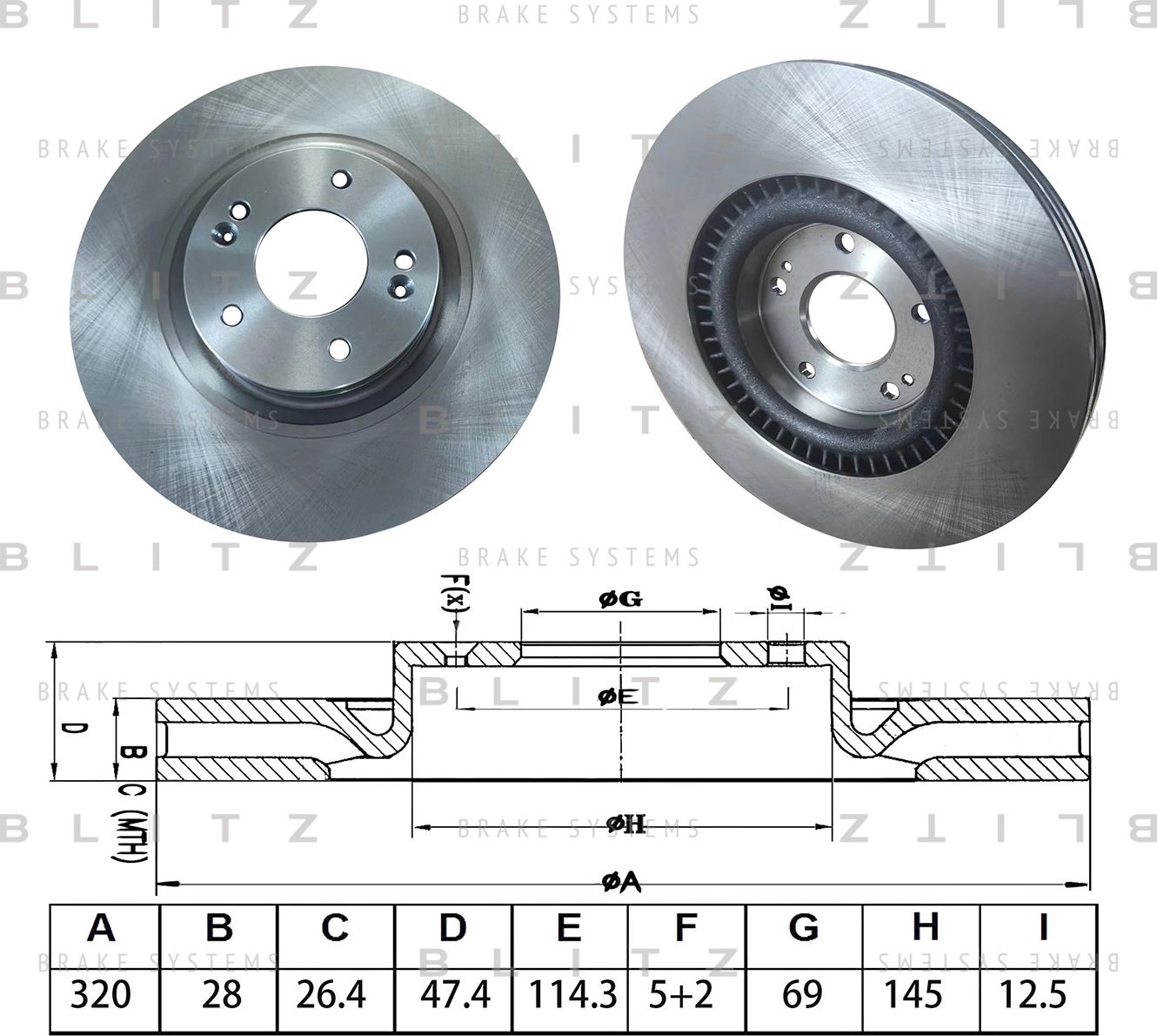 Диск тормозной (Blitz). Артикул BS0603