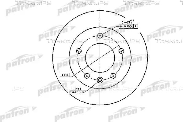 Тормозной диск Patron передний для Volkswagen LT II 1996-2006. Артикул PBD2790