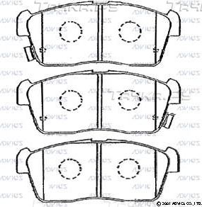 Тормозные колодки Advics передние для Nissan Pixo 2009-2013. Артикул SN593P