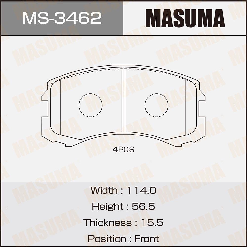 Тормозные колодки Masuma. Артикул MS-3462