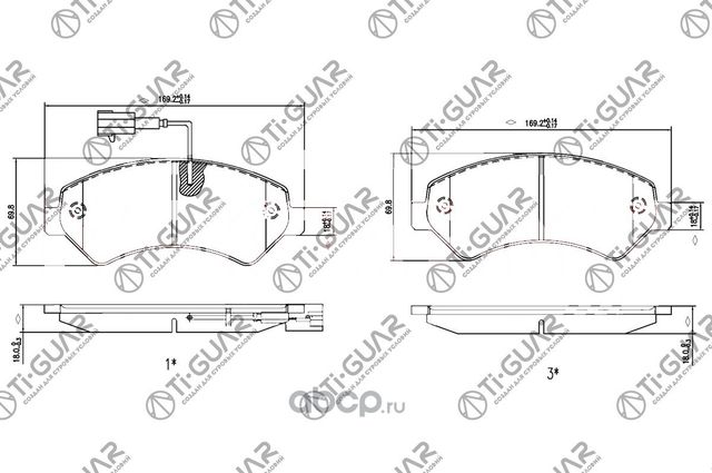 Тормозные колодки (TI-Guar). Артикул TG0516C
