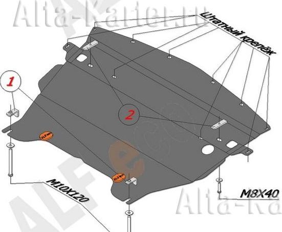 Защита Alfeco для картера Infiniti G 35 седан 2006-2015. Артикул ALF.29.06