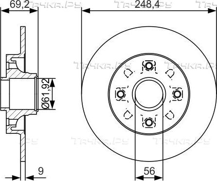 Тормозной диск Bosch задний для Citroen C3 II 2009-2016. Артикул 0 986 479 S43