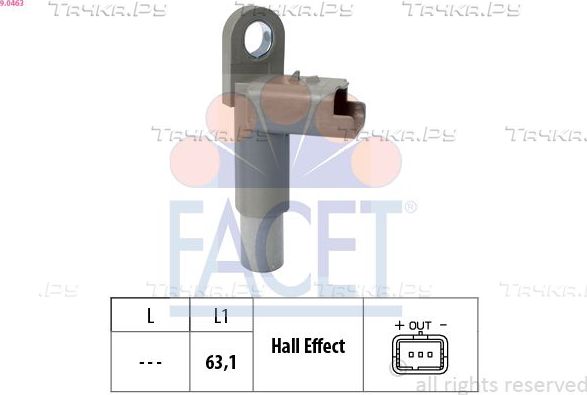 Датчик положения распредвала Facet Made in Italy - OE Equivalent для Peugeot 207 I 2006-2015. Артикул 9.0463