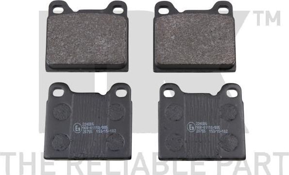 Тормозные колодки NK задние для Volvo 780 1986-1987. Артикул 224806