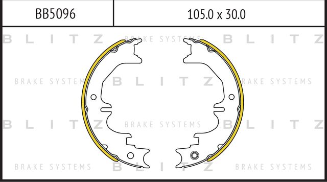 Колодки тормозные барабанные (Blitz). Артикул BB5096