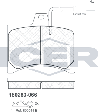 Тормозные колодки Icer для Citroen LN 1978-1986. Артикул 180283