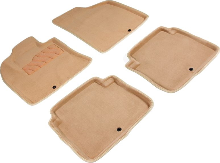 Коврики Seintex 3D ворсовые для салона Hyundai Santa Fe II 2006-2012 Бежевые. Артикул 84719