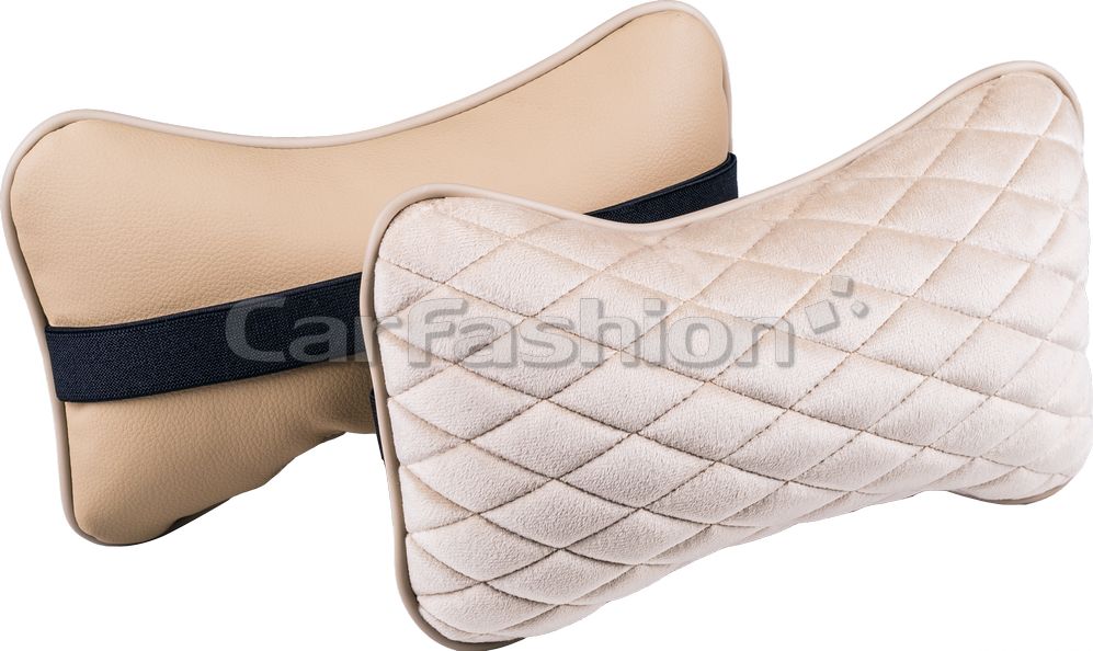 Подушка под шею CarFashion City ортопедическая, цвет Бежевый/Бежевый. Артикул 41300