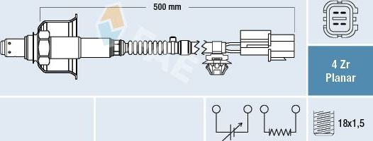 Лямбда-зонд (кислородный датчик) FAE для Kia Picanto II 2011-2017. Артикул 77712