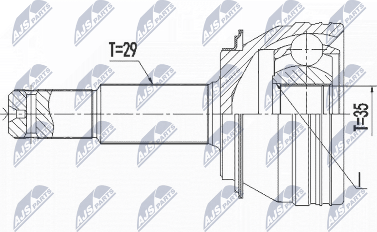 Шрус внутренний (граната) NTY. Артикул NPZ-NS-096
