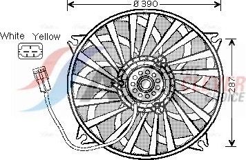 Вентилятор радиатора двигателя AVA для Fiat Ulysse I 1999-2002. Артикул CN7526