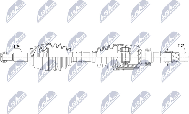 Полуось (привод в сборе, приводной вал) NTY передняя правая для Renault Espace V 2015-2026. Артикул NPW-RE-162