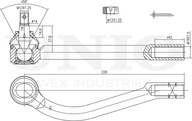 Наконечник рулевой тяги (Unio). Артикул SSP-10063