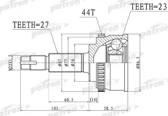Шрус наружный (граната) Patron. Артикул PCV1415