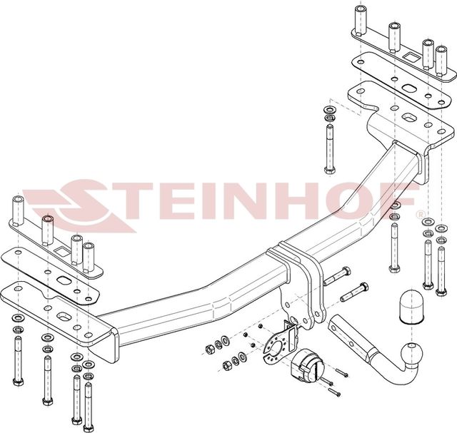 Фаркоп Steinhof для Land Rover Discovery Sport L550 (с запасным колесом в багажнике) 2014-2019. Артикул L-122