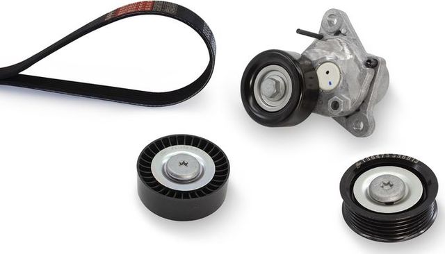 Приводной ремень поликлиновой с роликами (комплект) Gates Micro-V® для Kia Ceed I 2008-2012. Артикул K055PK1645