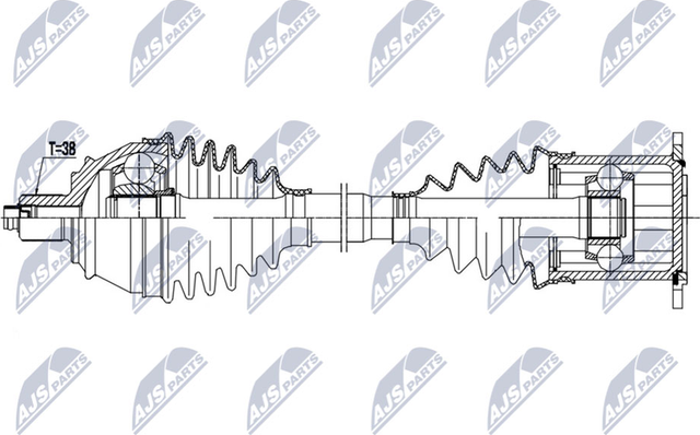 Полуось (привод в сборе, приводной вал) NTY передняя левая для Volkswagen Phaeton I 2002-2005. Артикул NPW-AU-033