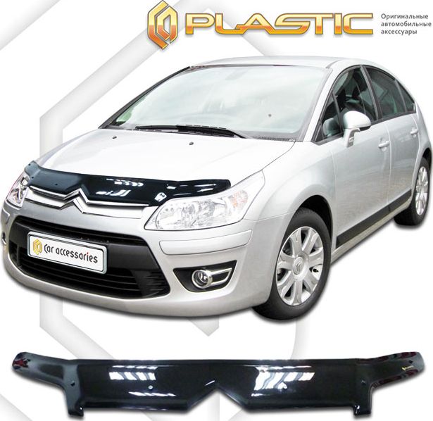 Дефлектор СА Пластик для капота (Classic черный) Citroen C4 I 2004-2008. Артикул 2010010112752