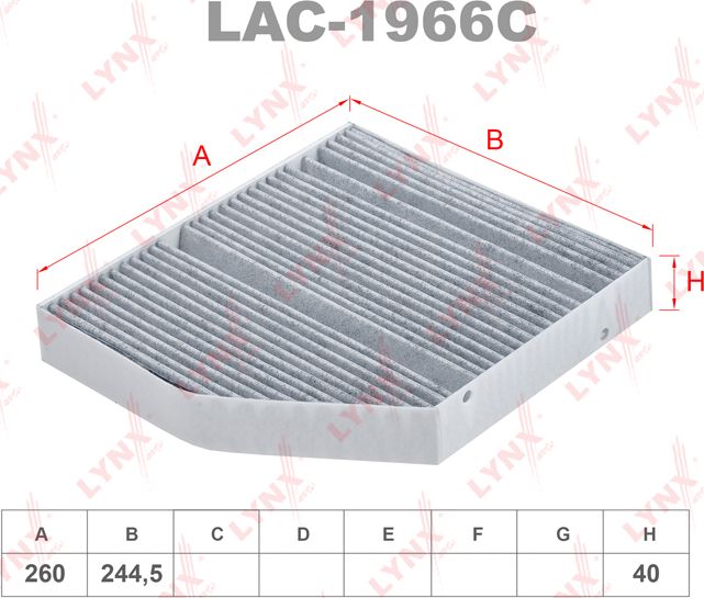 Салонный фильтр LYNXauto. Артикул LAC-1966C