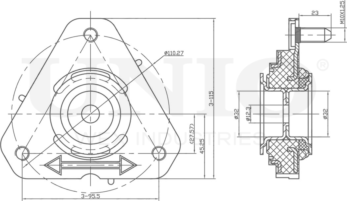 Опора амортизационной стойки (Unio). Артикул RMP-13090