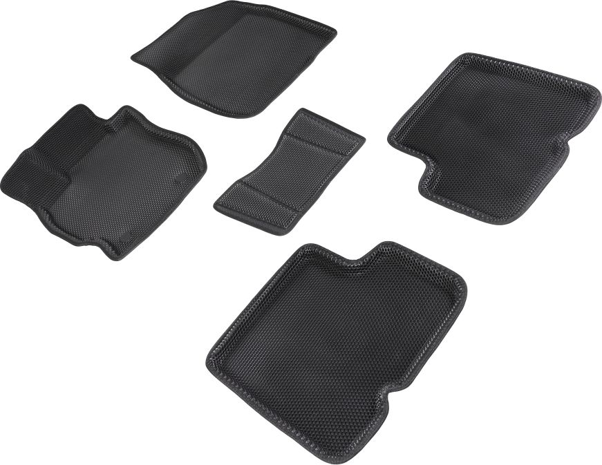 Коврики Seintex 3D EVA Соты для салона Nissan Almera G15 2013-2026 ЧЕРНЫЕ. Артикул 95256