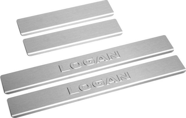 Накладки на пороги для Renault Logan II поколение рестайлинг 2018-2026. Артикул 7711548136