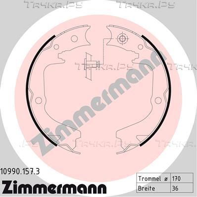 Тормозные колодки (стояночная тормозная система) Zimmermann задние для Subaru Outback III 2003-2009. Артикул 10990.157.3