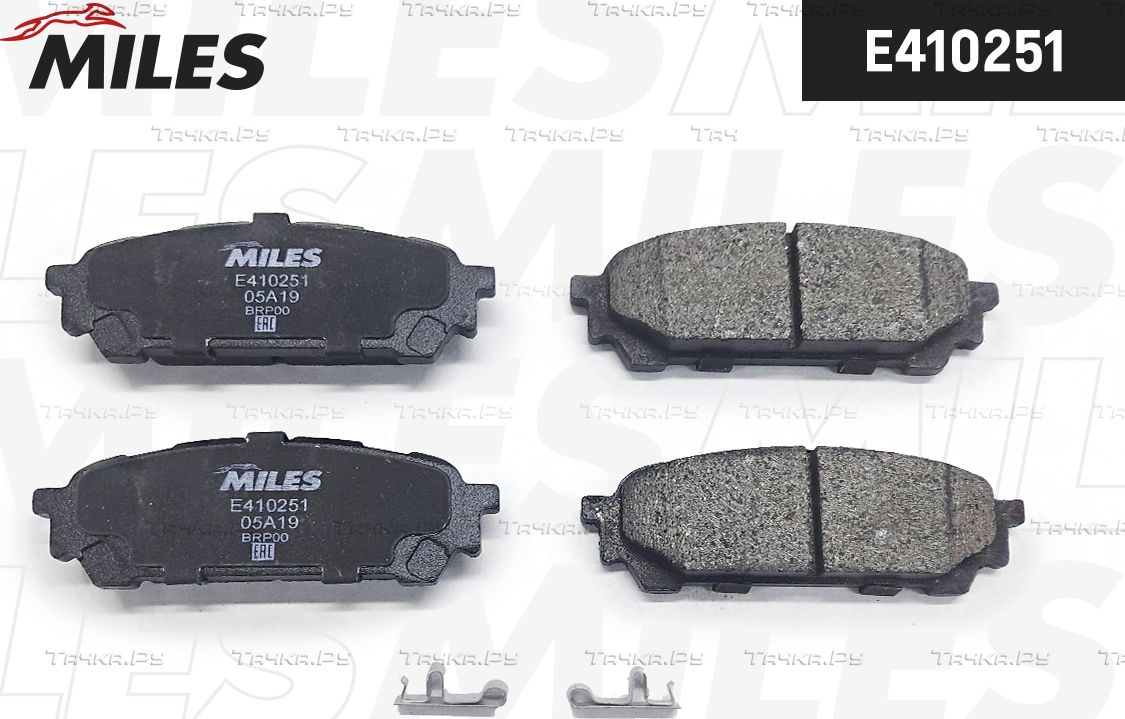 Тормозные колодки Miles (Low-Metallic) задние для Subaru Impreza II 2001-2009. Артикул E410251