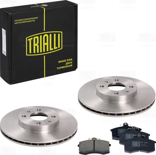 комплект тормозов TRIALLI для а/м 2112 R-14 диск торм.(2шт)+колодки перед. BK 14. Артикул BK142