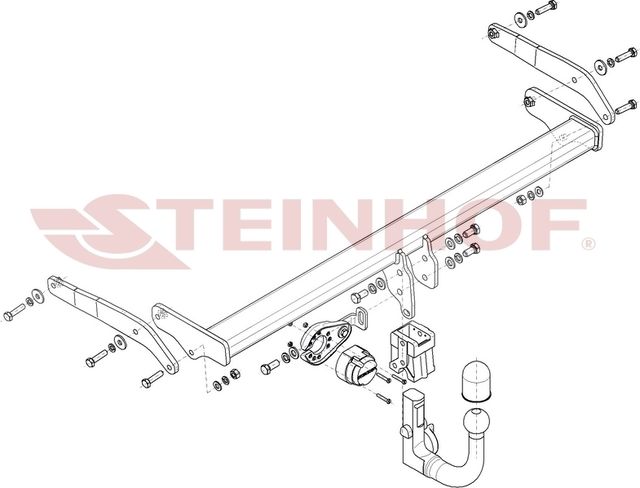 Фаркоп Steinhof для Audi A3 8Y седан, хетчбек 2020-2026 Быстросъемный крюк. Артикул A-126